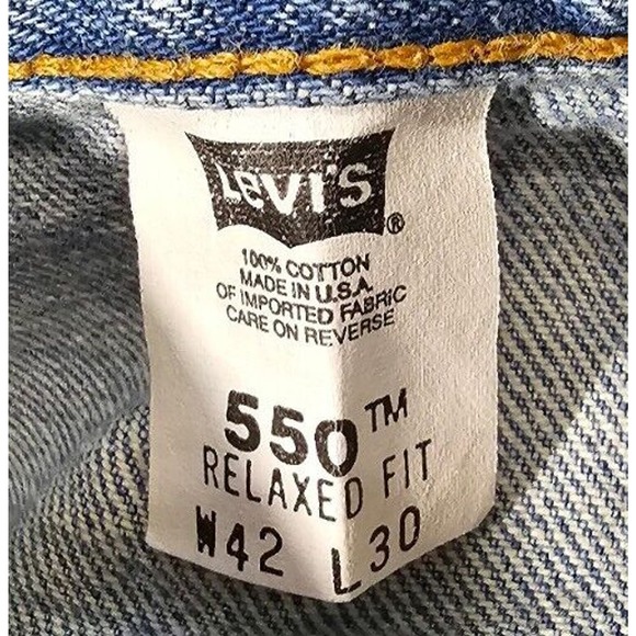Vintage 90s Levis 550 Jeans Light Blue Relaxed Fit Made in USA MENS SIZE 42X30 - Picture 11 of 11